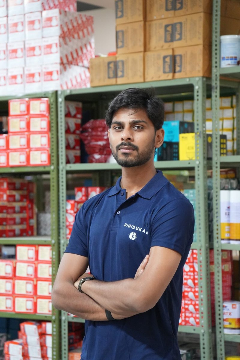 Lakshya Agarwal, co-founder of Digidukan, in the Jaipur darkstore