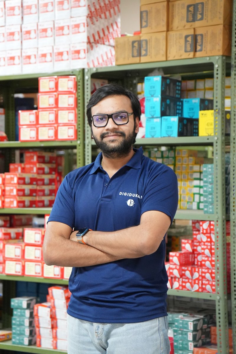 Kshitij Rungta, co-founder of Digidukan, in the Jaipur darkstore